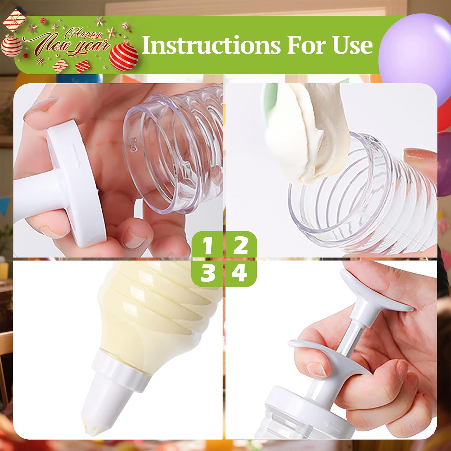 Cake Decorating Gun, Cupcake Icing Piping Kit, Cake Decorating Kit with 8 Piping Tips, Cupcake V1258-DP02-WO-85