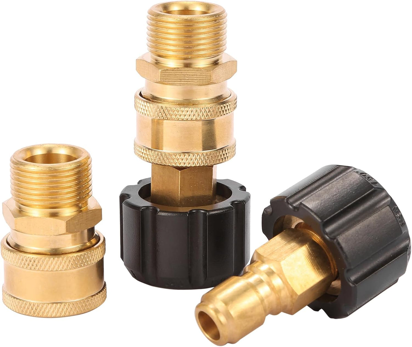 Pressure Washer Quick Connect Fittings, Quick Connect Kit M22 14mm to 3/8 Inch, 2 Pieces V1258-DP02-WO-851