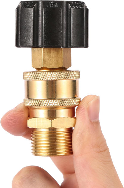 Pressure Washer Quick Connect Fittings, Quick Connect Kit M22 14mm to 3/8 Inch, 2 Pieces V1258-DP02-WO-851