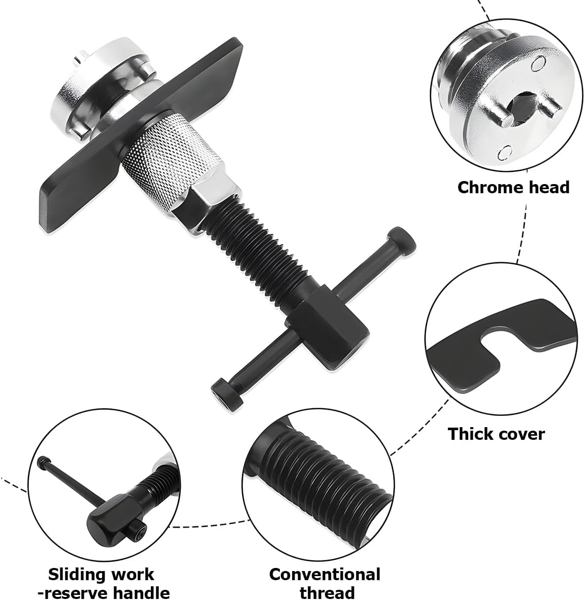 Car Brake Piston Wind Back Tool, 3pcs/Set Brake Caliper Piston Rewind Tool, Auto Rear Brake Pad Wind Back V1258-DP02-WO-857