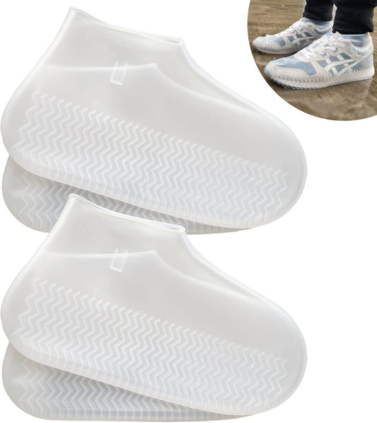 Waterproof Shoe Covers 2 Pairs,Rain Shoe Covers Reusable Silicone Non Slip Shoe Covers for Outdoor,Rain Shoe V1258-DP02-WO-868