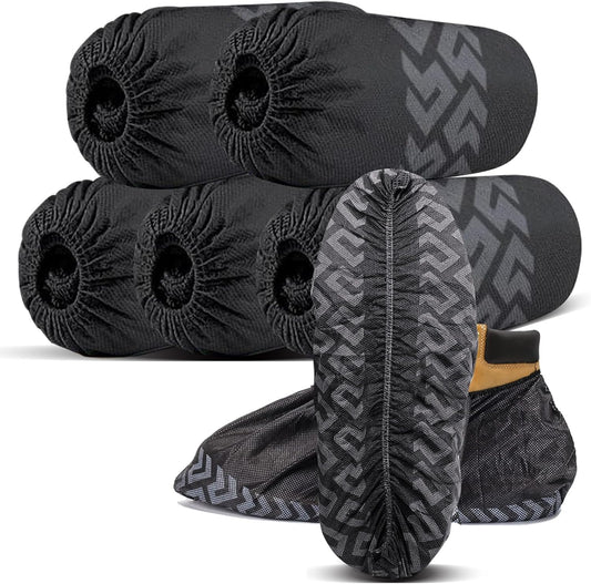 Shoe Covers Disposable 50 Pack (25 Pairs) - Durable, Non-Slip, Water Resistant, and Recyclable Boot Covers V1258-DP02-WO-870