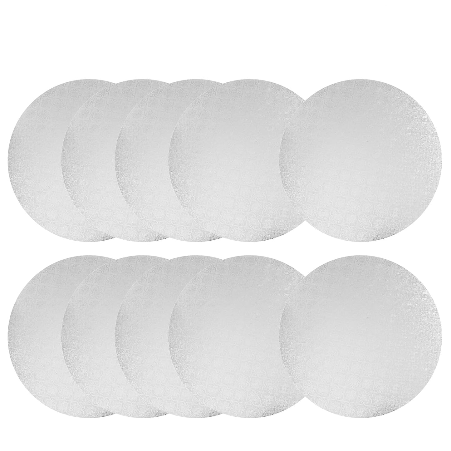 White Wraparound Cake Pastry Round Drum Board 1/4 Inch Thick, 12 Inch Diameter - Pack of 10 V1258-DP02-WO-871