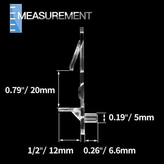 10pcs Locking Shelf Pins - 5mm Cabinet Shelf Pegs, Clear Plastic Shelf Clips for 3/4" Thick Board V1258-DP02-WO-877