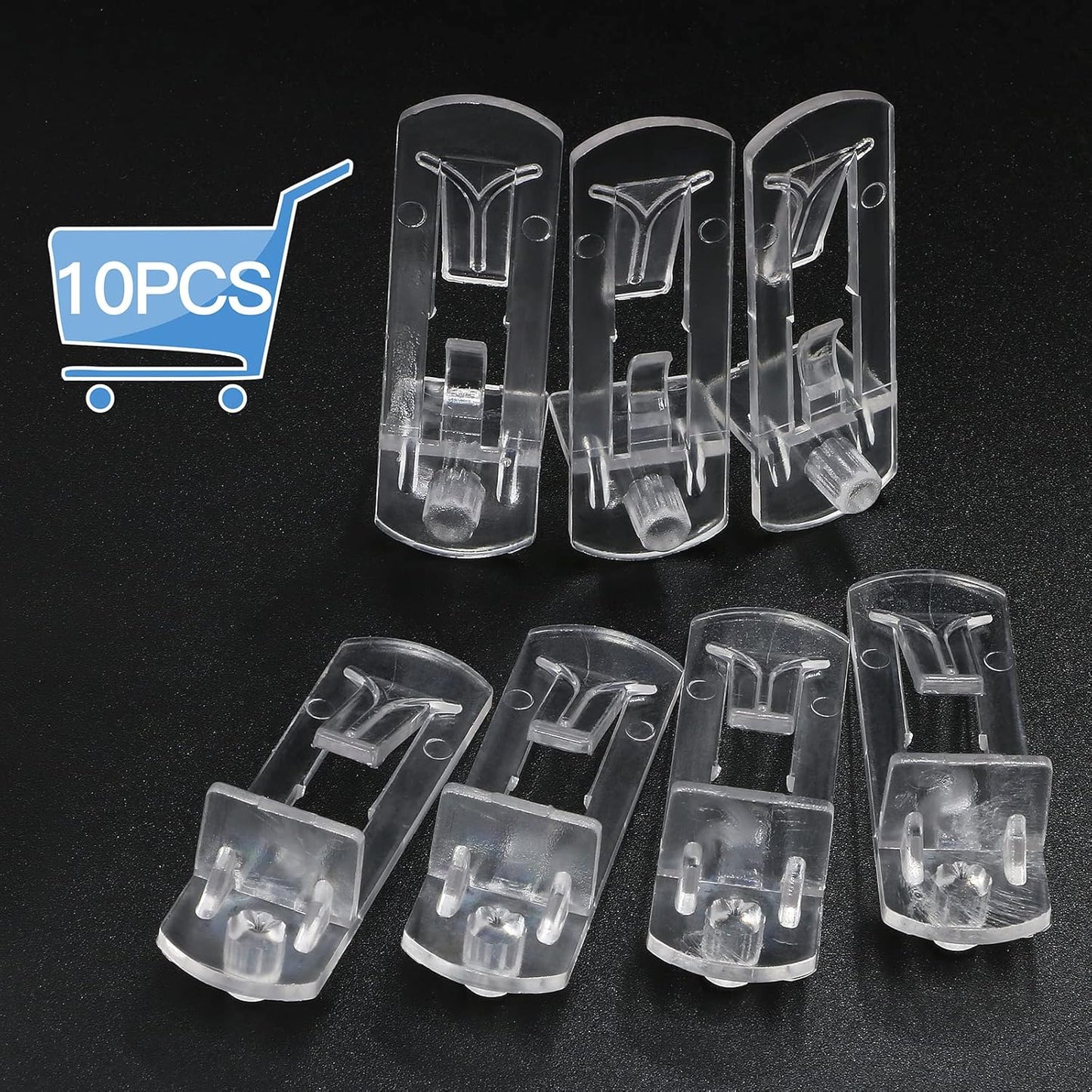 10pcs Locking Shelf Pins - 5mm Cabinet Shelf Pegs, Clear Plastic Shelf Clips for 3/4" Thick Board V1258-DP02-WO-877