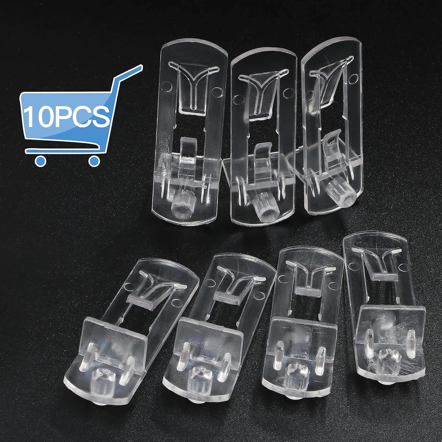 10pcs Locking Shelf Pins - 5mm Cabinet Shelf Pegs, Clear Plastic Shelf Clips for 3/4" Thick Board V1258-DP02-WO-877