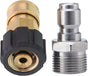 Pressure Washer Adapter, 3/8 Inch Quick Connect Kit, M22 14mm to M22 Metric Fitting, 5000 PSI V1258-DP02-WO-886