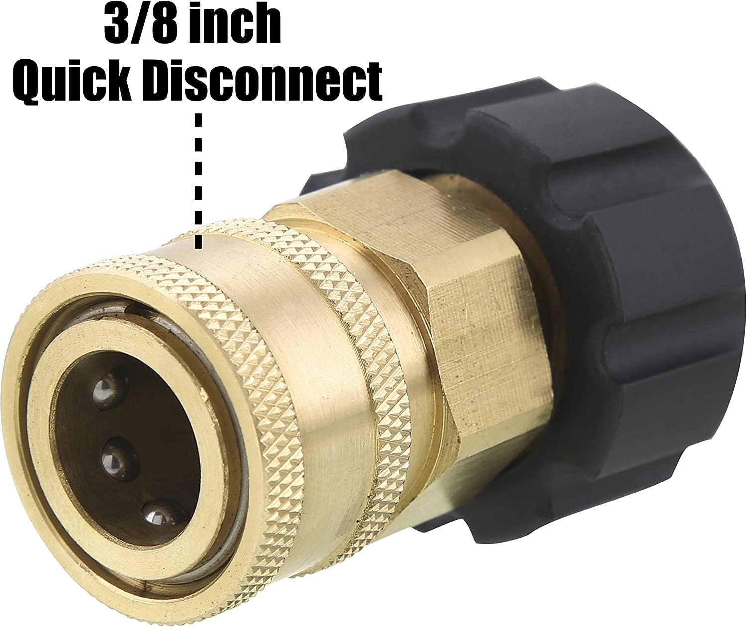 Pressure Washer Adapter, 3/8 Inch Quick Connect Kit, M22 14mm to M22 Metric Fitting, 5000 PSI V1258-DP02-WO-886