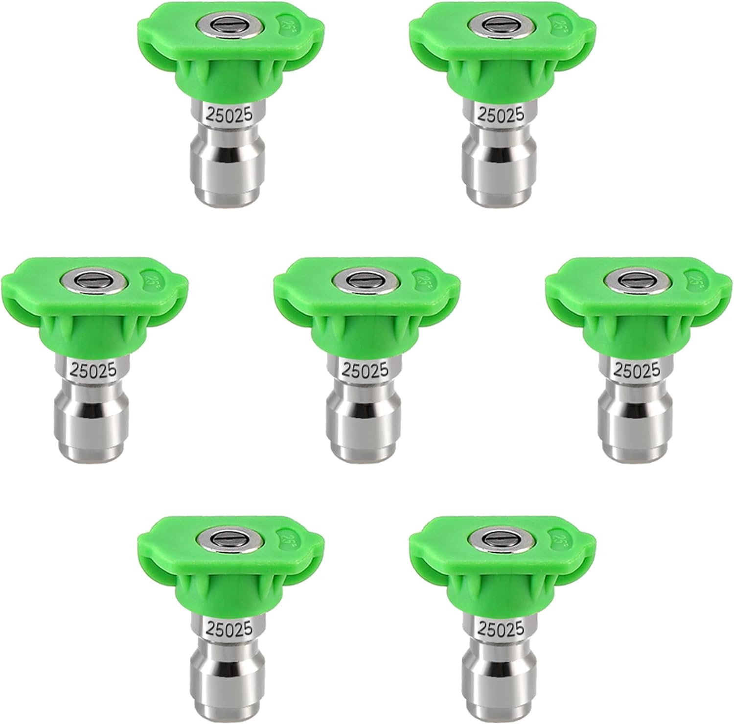 Pressure Washer Tips, 25 Degree Green Power Washer Nozzle Tips 7 Pack, 1/4 Inch Quick Connect, 4000 PSI V1258-DP02-WO-887