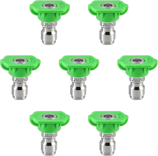 Pressure Washer Tips, 25 Degree Green Power Washer Nozzle Tips 7 Pack, 1/4 Inch Quick Connect, 4000 PSI V1258-DP02-WO-887
