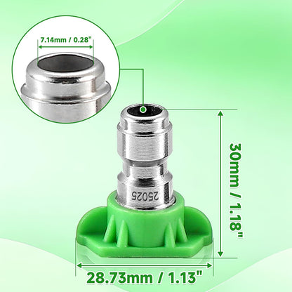 Pressure Washer Tips, 25 Degree Green Power Washer Nozzle Tips 7 Pack, 1/4 Inch Quick Connect, 4000 PSI V1258-DP02-WO-887