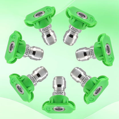Pressure Washer Tips, 25 Degree Green Power Washer Nozzle Tips 7 Pack, 1/4 Inch Quick Connect, 4000 PSI V1258-DP02-WO-887
