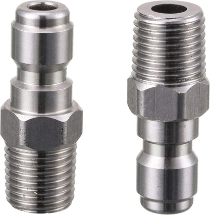 Pressure Washer Coupler, Quick Connect Plug, 1/4 Inch Male NPT Fitting, 5000 PSI, 2-Pack V1258-DP02-WO-889