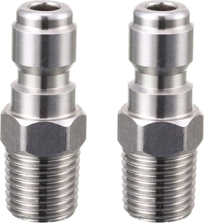 Pressure Washer Coupler, Quick Connect Plug, 1/4 Inch Male NPT Fitting, 5000 PSI, 2-Pack V1258-DP02-WO-890