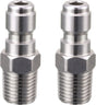 Pressure Washer Coupler, Quick Connect Plug, 1/4 Inch Male NPT Fitting, 5000 PSI, 2-Pack V1258-DP02-WO-890