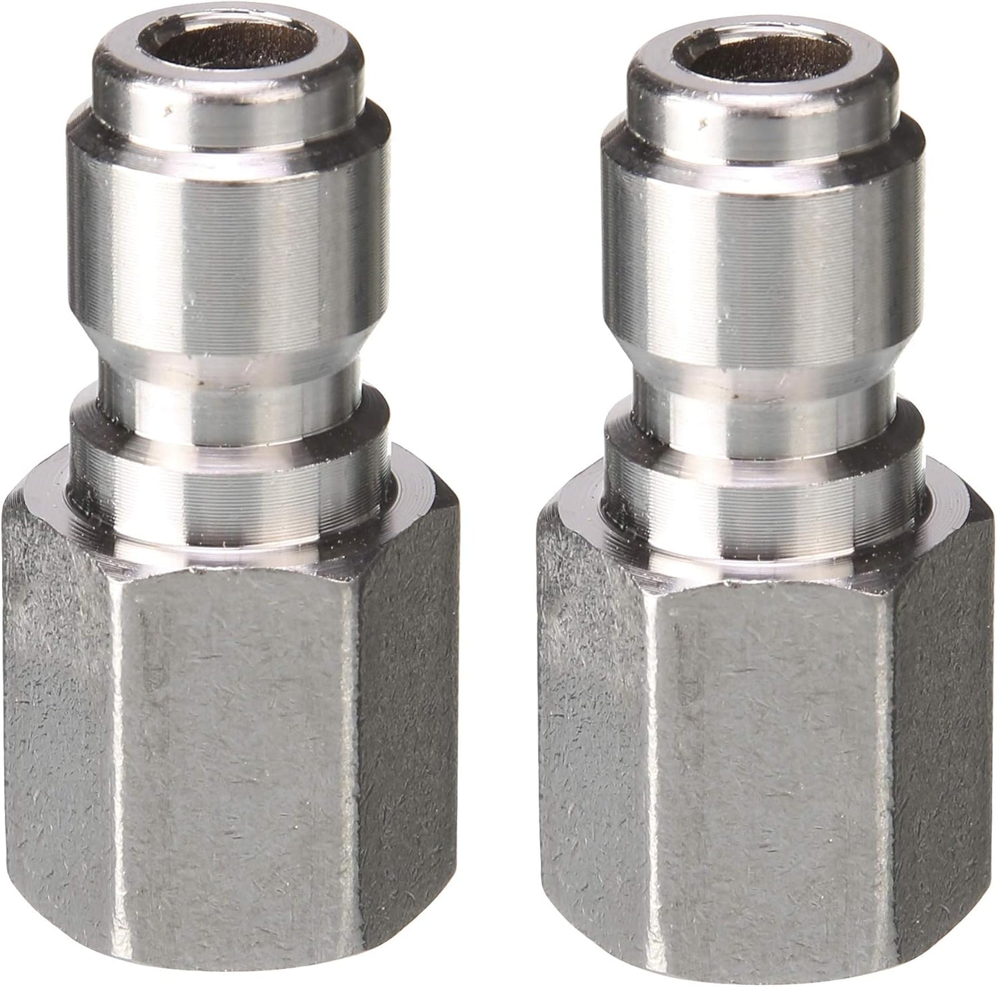 Pressure Washer Coupler, 1/4 Inch Quick Connect Plug to 1/4 Inch Female NPT Fitting, 5000 PSI, 2-Pack V1258-DP02-WO-891