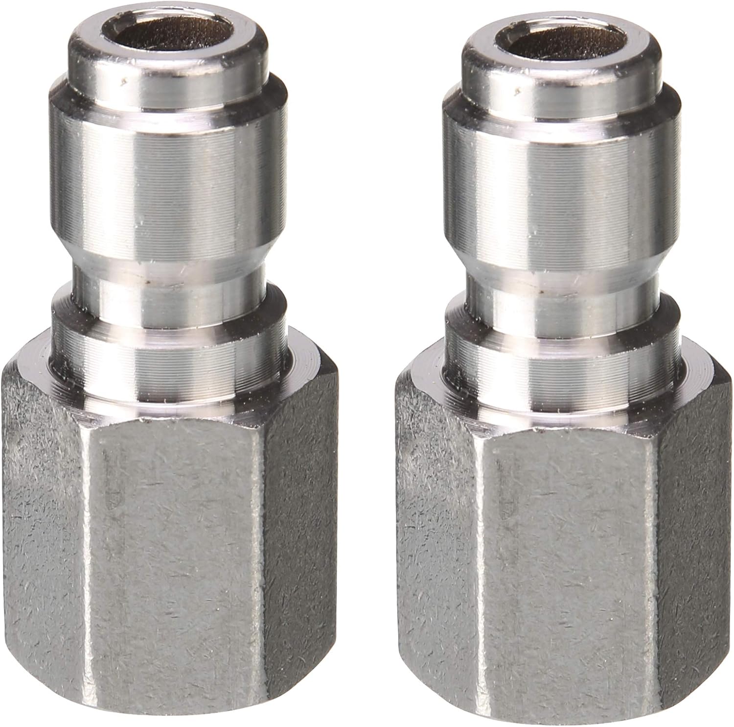 Pressure Washer Coupler, 1/4 Inch Quick Connect Plug to 1/4 Inch Female NPT Fitting, 5000 PSI, 2-Pack V1258-DP02-WO-891