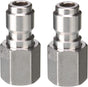 Pressure Washer Coupler, 1/4 Inch Quick Connect Plug to 1/4 Inch Female NPT Fitting, 5000 PSI, 2-Pack V1258-DP02-WO-891