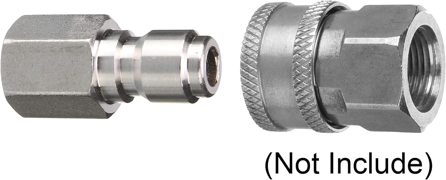 Pressure Washer Coupler, 1/4 Inch Quick Connect Plug to 1/4 Inch Female NPT Fitting, 5000 PSI, 2-Pack V1258-DP02-WO-891