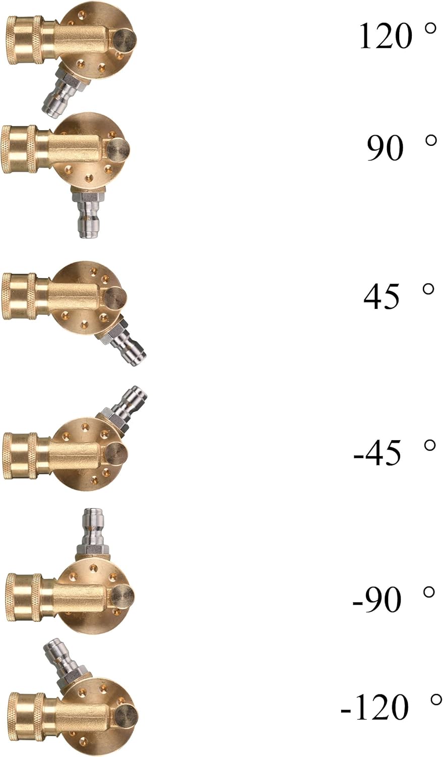 Pivoting Coupler for Pressure Washer Tips, Gutter Cleaner Attachment, 1/4 Inch Quick Disconnect, 240 Degree, V1258-DP02-WO-892