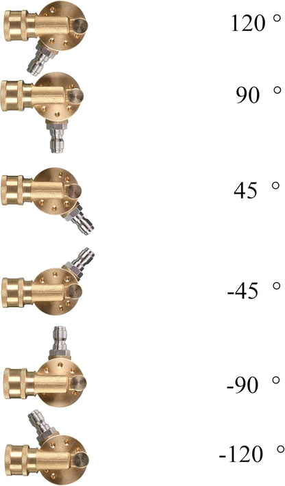 Pivoting Coupler for Pressure Washer Tips, Gutter Cleaner Attachment, 1/4 Inch Quick Disconnect, 240 Degree, V1258-DP02-WO-892