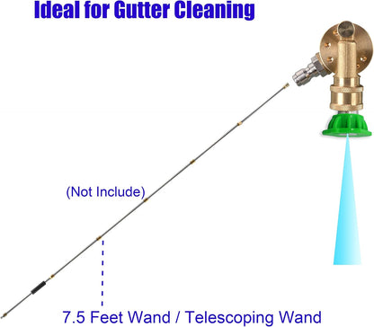 Pivoting Coupler for Pressure Washer Tips, Gutter Cleaner Attachment, 1/4 Inch Quick Disconnect, 240 Degree, V1258-DP02-WO-892