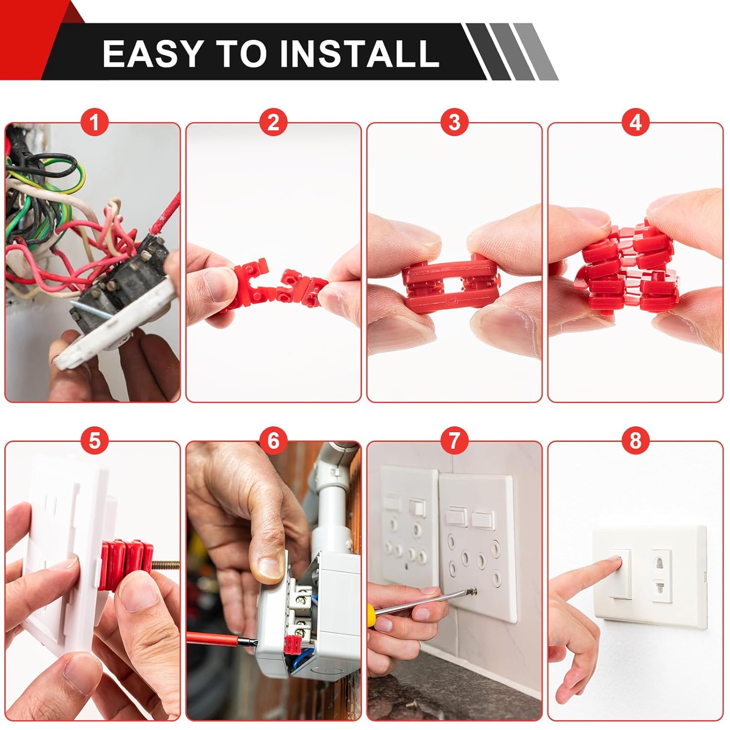 Outlet Spacers for Electrical Box, 48 PCS Spacers for Box Extender Kit, Plastic Wall Plate Spacer, Tile V1258-DP02-WO-908