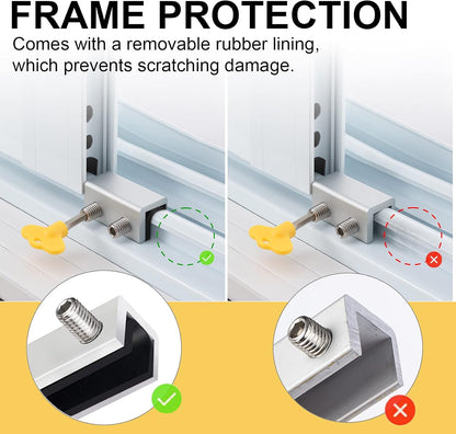 Window Locks, 4 Sets Sliding Security Window Lock with Key for Vertical & Horizontal Sliding Windows & V1258-DP02-WO-911