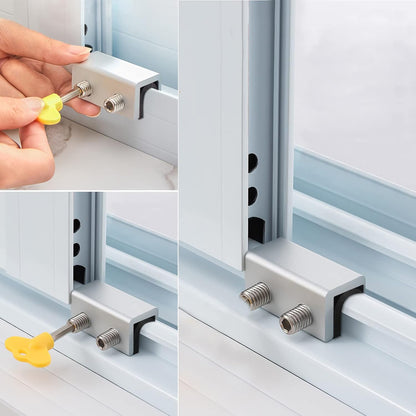 Window Locks, 4 Sets Sliding Security Window Lock with Key for Vertical & Horizontal Sliding Windows & V1258-DP02-WO-911