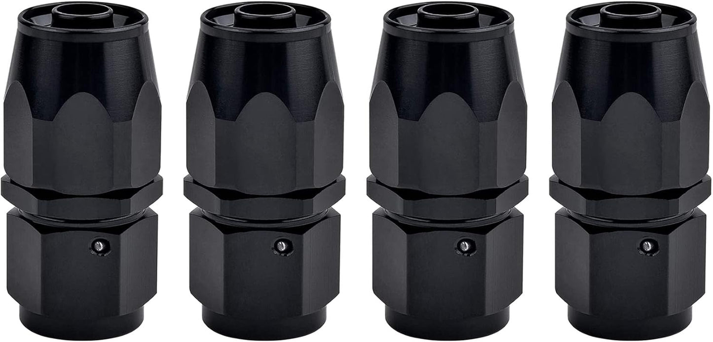 6AN Hose End Fitting Straight Swivel for CPE Braided Hose Black 4PCS V1258-DP02-WO-916