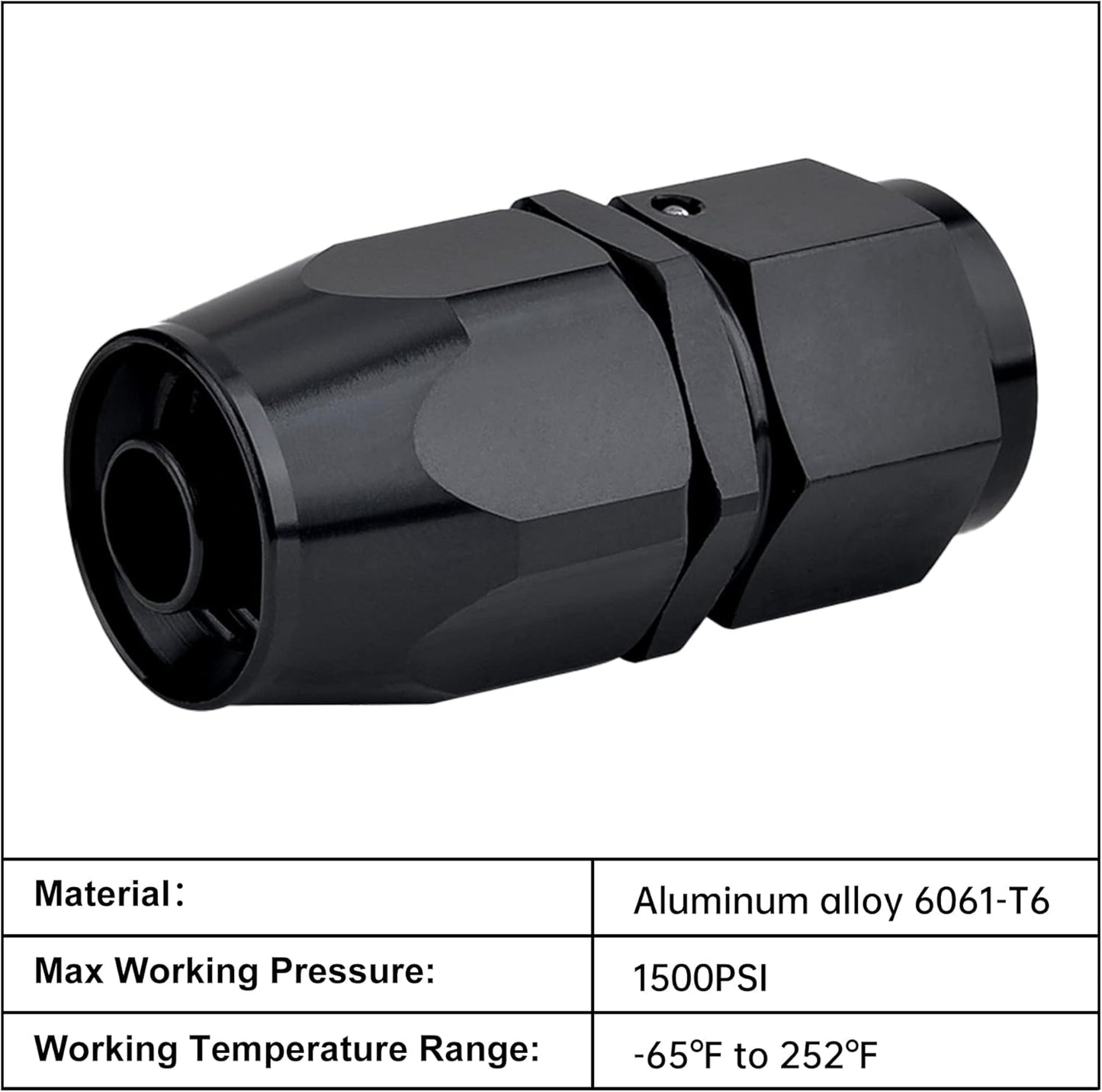 6AN Hose End Fitting Straight Swivel for CPE Braided Hose Black 4PCS V1258-DP02-WO-916