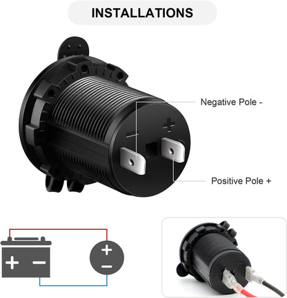 Cigarette Lighter Socket Car Marine Motorcycle ATV RV Lighter Socket Power Outlet Socket Receptacle 12V V1258-DP02-WO-920