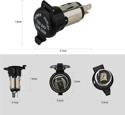 Cigarette Lighter Socket, DC 12V Car Cigarette Lighter,12 Volt Female Power Outlet Socket Replacement with V1258-DP02-WO-922