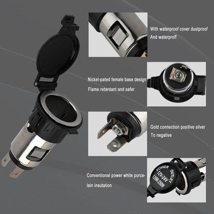 Cigarette Lighter Socket, DC 12V Car Cigarette Lighter,12 Volt Female Power Outlet Socket Replacement with V1258-DP02-WO-922