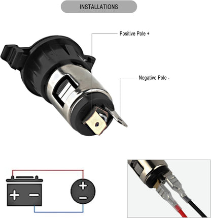 Cigarette Lighter Socket, DC 12V Car Cigarette Lighter,12 Volt Female Power Outlet Socket Replacement with V1258-DP02-WO-922