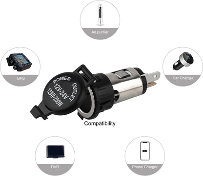 Cigarette Lighter Socket, DC 12V Car Cigarette Lighter,12 Volt Female Power Outlet Socket Replacement with V1258-DP02-WO-922