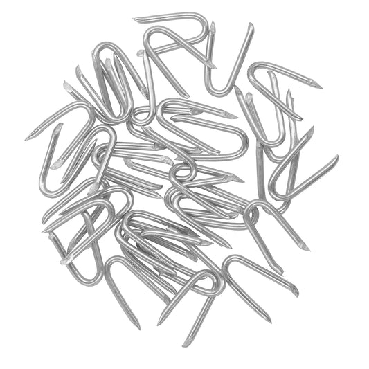 Steel Wire Fencing Staples (200 pcs), Galvanized U-Shaped Fasteners Nails for Wire Mesh and Woven Fencing V1258-DP02-WO-923