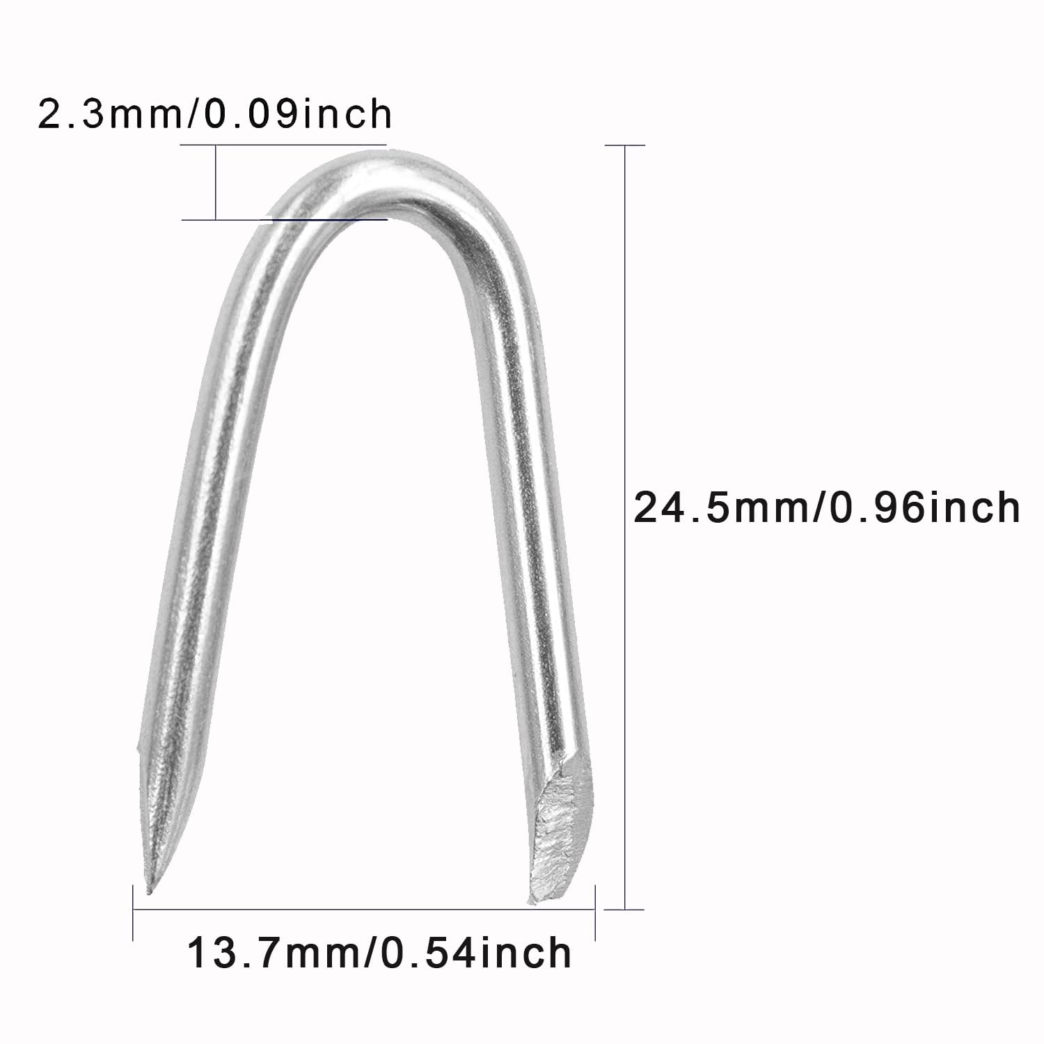 Steel Wire Fencing Staples (200 pcs), Galvanized U-Shaped Fasteners Nails for Wire Mesh and Woven Fencing V1258-DP02-WO-923