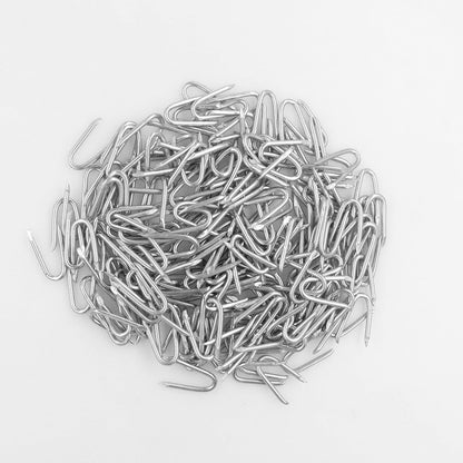 Steel Wire Fencing Staples (200 pcs), Galvanized U-Shaped Fasteners Nails for Wire Mesh and Woven Fencing V1258-DP02-WO-923