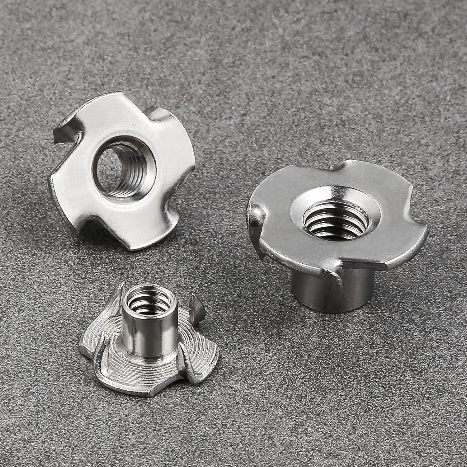 100pcs 1/4"-20 T-nut 304 Stainless Steel Four-jaw - for Home, Hotel Outdoor Threaded Insertion V1258-DP02-WO-931