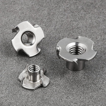 100pcs 1/4"-20 T-nut 304 Stainless Steel Four-jaw - for Home, Hotel Outdoor Threaded Insertion V1258-DP02-WO-931