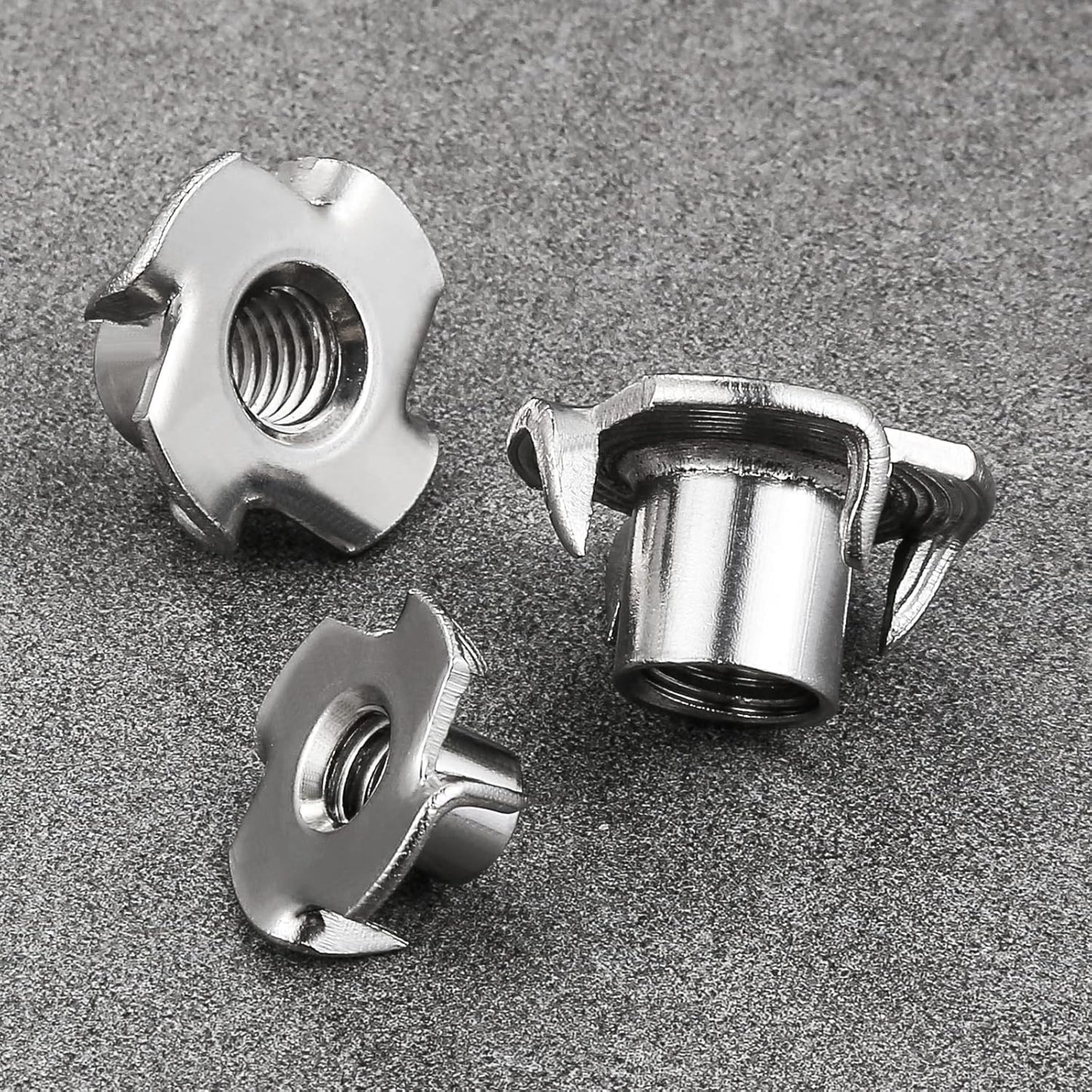100pcs 1/4"-20 T-nut 304 Stainless Steel Four-jaw - for Home, Hotel Outdoor Threaded Insertion V1258-DP02-WO-931