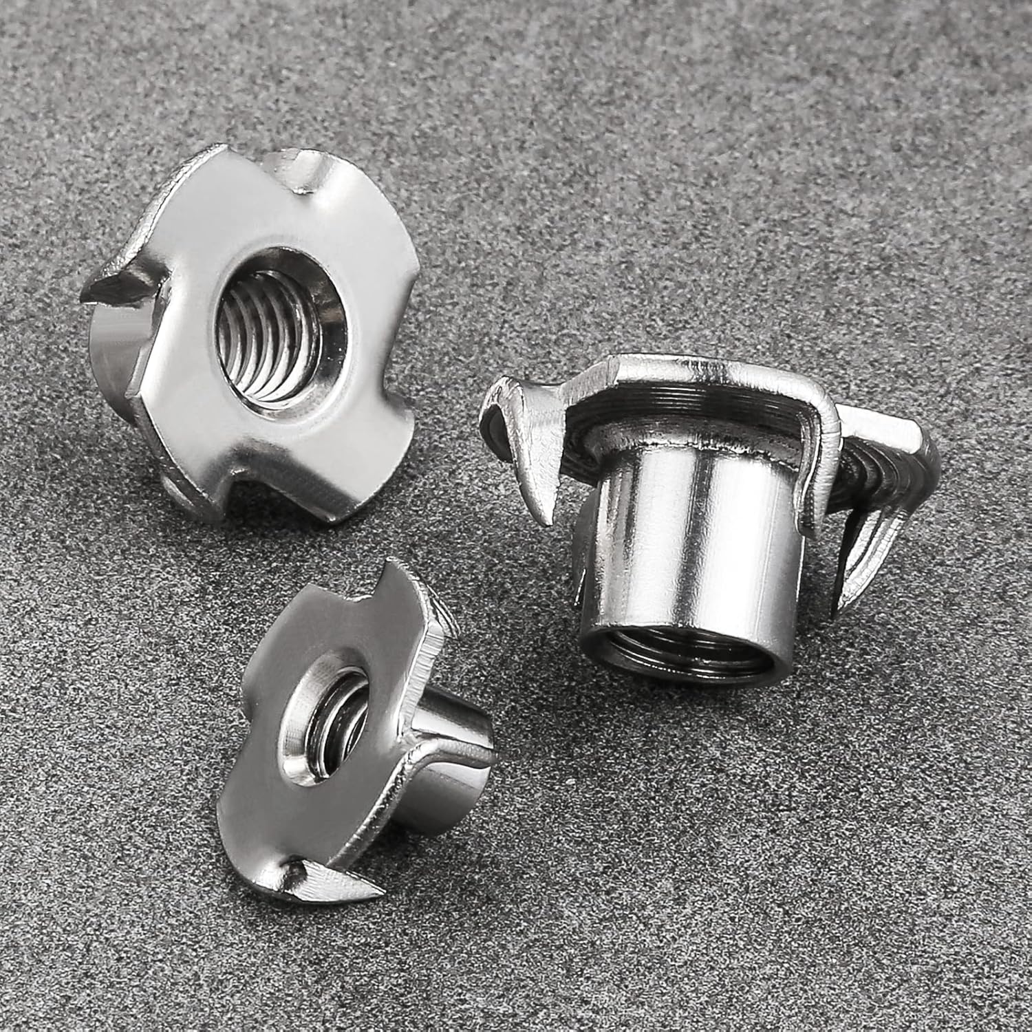 100pcs 1/4"-20 T-nut 304 Stainless Steel Four-jaw - for Home, Hotel Outdoor Threaded Insertion V1258-DP02-WO-931