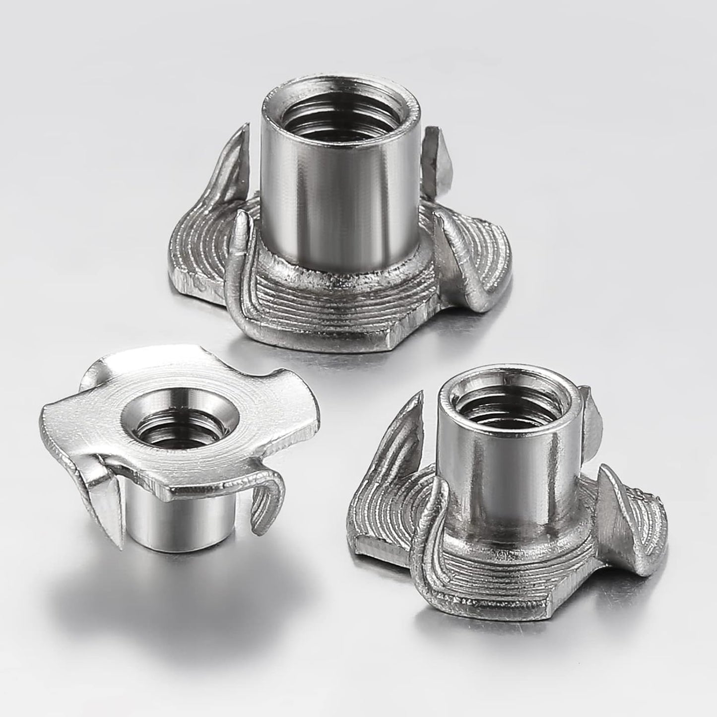 100pcs 1/4"-20 T-nut 304 Stainless Steel Four-jaw - for Home, Hotel Outdoor Threaded Insertion V1258-DP02-WO-931