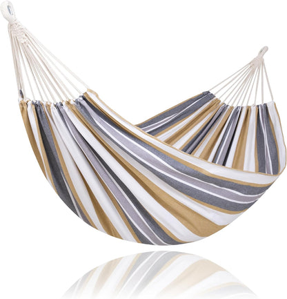 Large Hammock for Tree, Outdoor Tree Fabric Hammock Only, Coffee Stripes V1258-DP02-WO-941