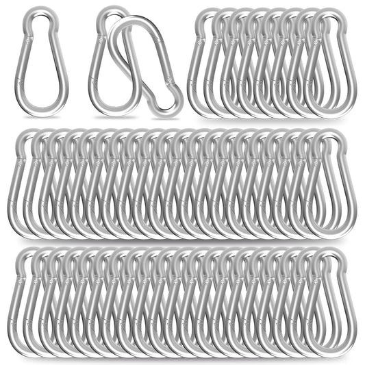 Carabiner, Heavy Duty Galvanized Steel Spring Snap Hook Carabiner Clips with 220LBS Holding Capacity, Ideal V1258-DP02-WO-943
