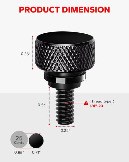 Gloss Black 304 Stainless Steel Seat Bolt Screw Compatible with Harley Davidson 1996-2025 V1258-DP02-WO-948