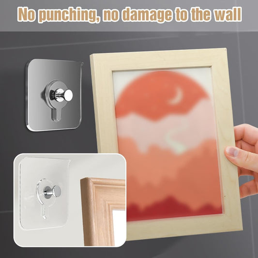 Drill Free Adhesive Hooks,Upgraded Picture Hangers Without Nails,Adhesive Wall Mount Screw Hooks for V1258-DP02-WO-950
