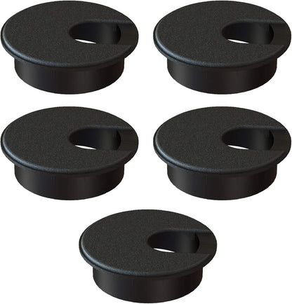 Desk Grommet 2 Inch (50 mm) Pack of 5-Black ABS Plastic Cable Hole Cover to Arrange Wires & Cords Through V1258-DP02-WO-952
