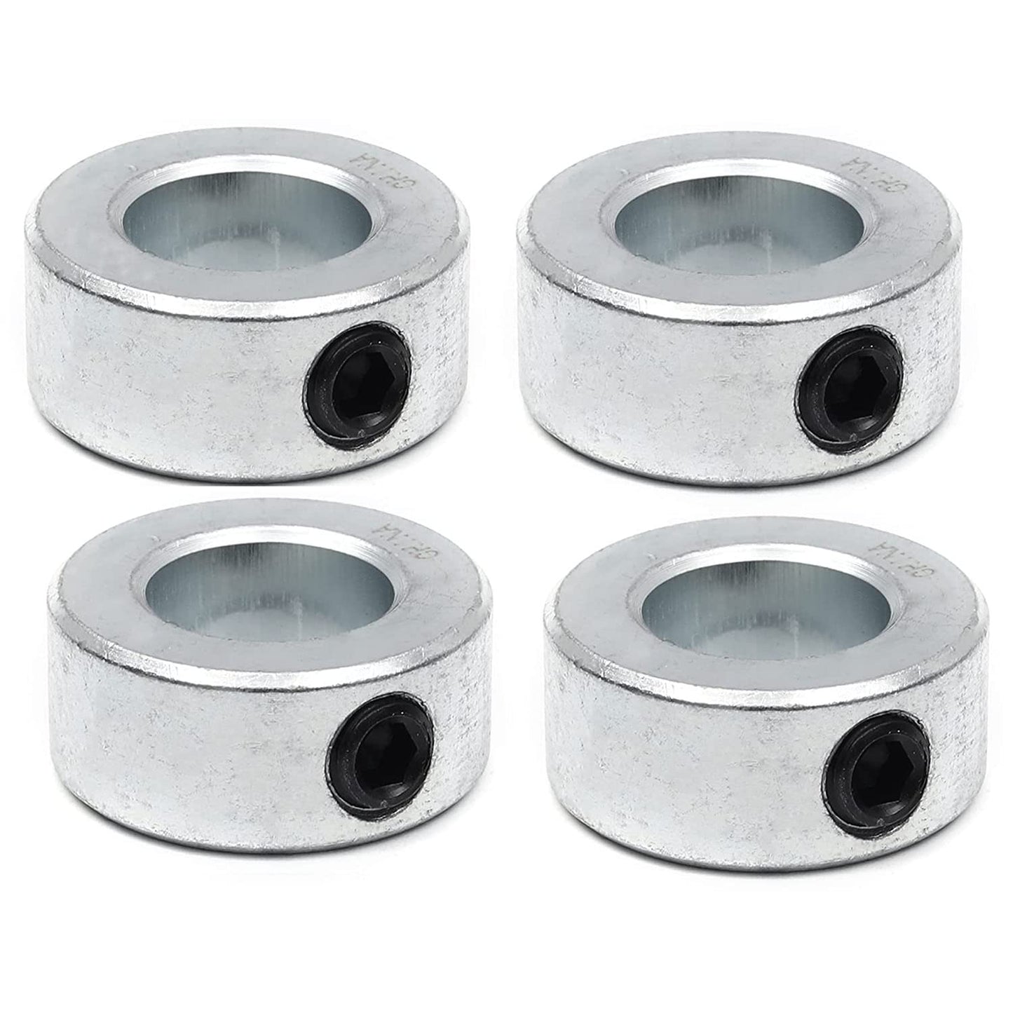(4-Pack) 5/8" Bore Solid Steel Shaft Collars with Zinc Plated Coating - Durable Shaft Collars Suitable for V1258-DP02-WO-964